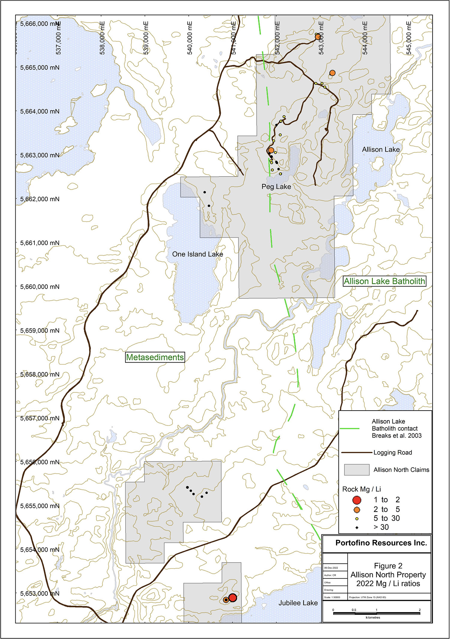 Portofino Receives Results from Allison Lake North Lithium Property